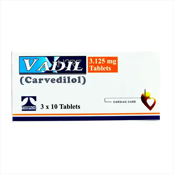 Vadil 3.125 Mg 3x10 Tablets